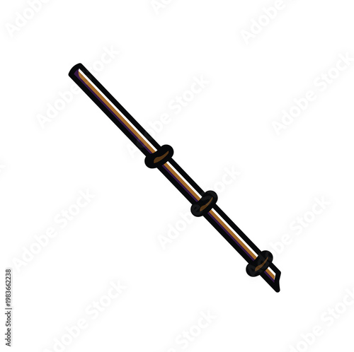 Vintage Metal Rod with Rings.