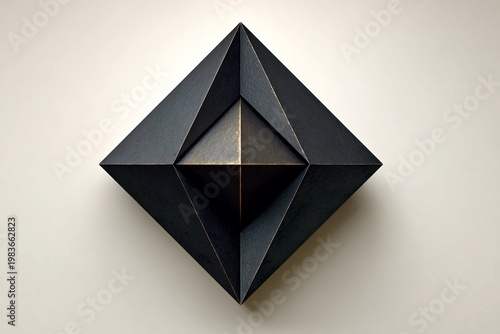 Geometric Masterpiece Displayed Against a Clean Wall With Sleek Edges and Shapes Generative AI