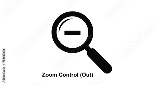 Magnifying glass focusing on a rectangular shape black silhouette