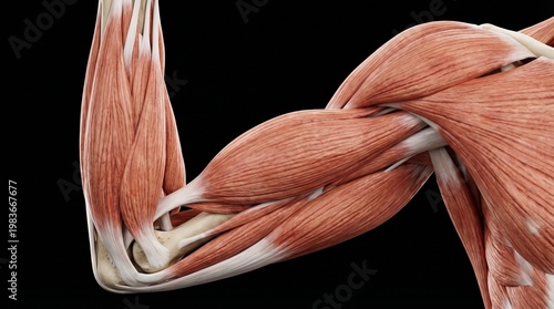 Realistic Human Arm Muscles Biceps and Triceps Anatomy