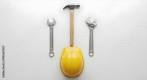 Tools and utensils arranged on a white surface a study in contrasts