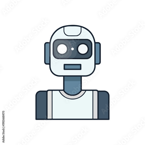 Robot Portrait with Helmet Visor