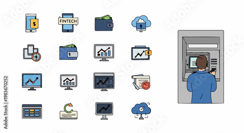 Businessman using digital technology for financial analysis and banking transactions securely