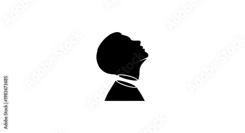 A black silhouette of a man looking up.