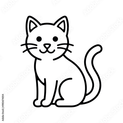 Simple black line of a sitting cat simple black line sitting cat