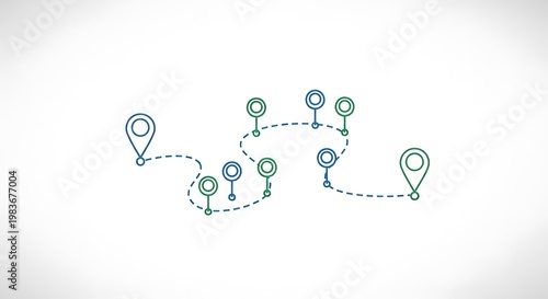 Abstract Digital Network Nodes and Connected Pathway Technology Concept