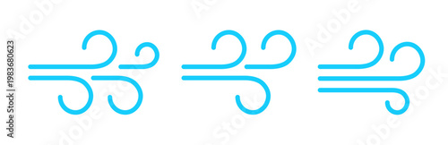 Wind blow line icon fresh vector cloud air isolated speed symbol. Wind blow air line icon logo.