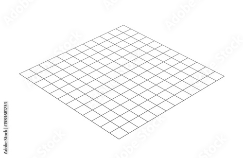 Isometric grid line background wireframe mesh lattice pattern. Isometric perspective geometric grid minimal background.