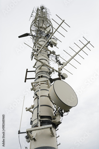 Modern Telecommunications Tower and Antenna Array