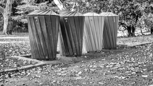 Trashcans in Central Park, New York