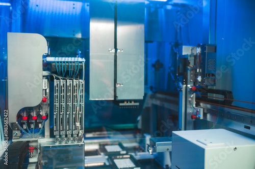 Wallpaper Mural Advanced Chip Testing. Automated Array For Efficient Semiconductor Quality Control Processes Torontodigital.ca