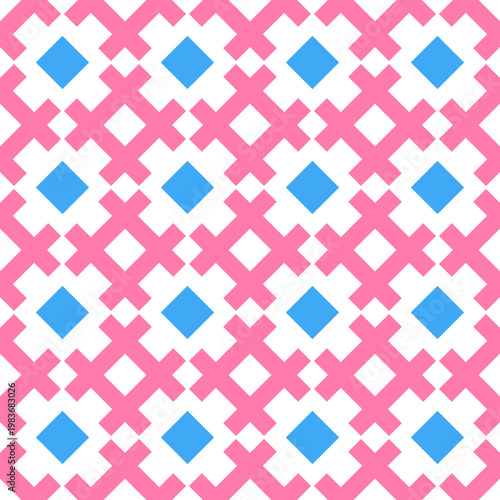 Geometric Pattern with Pink and Blue Shapes