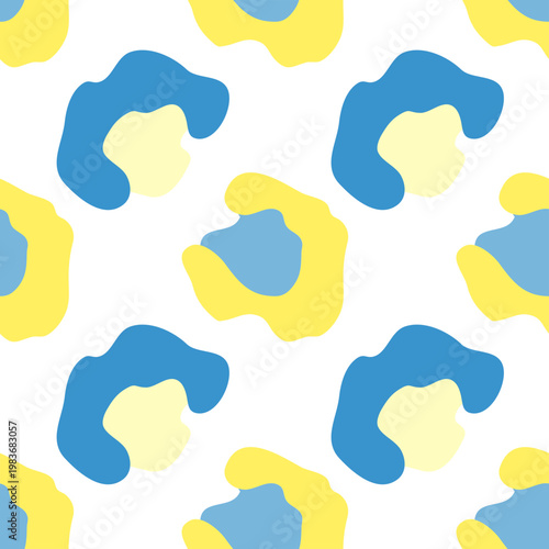 Seamless pattern with hand drawn colored shapes. Vector illustration