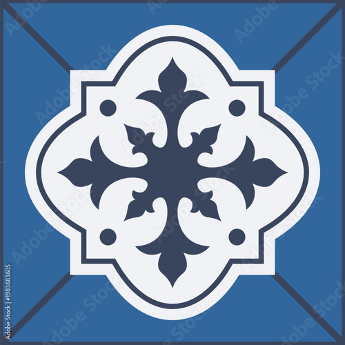 Traditional mexican and portuguese porcelain ceramic tile patterns. Azulejo, talavera mediterranean patchwork tile vector illustration set