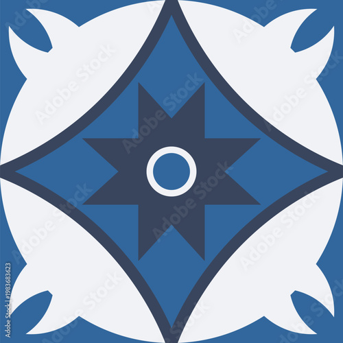 Traditional mexican and portuguese porcelain ceramic tile patterns. Azulejo, talavera mediterranean patchwork tile vector illustration set