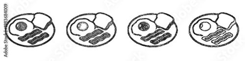Sketch breakfast icon design set