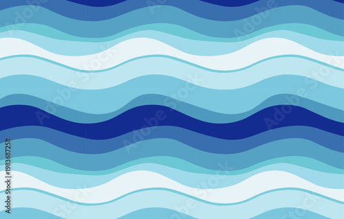  Patrón sin costuras con líneas onduladas en tonos azules creando efecto dinámico.
