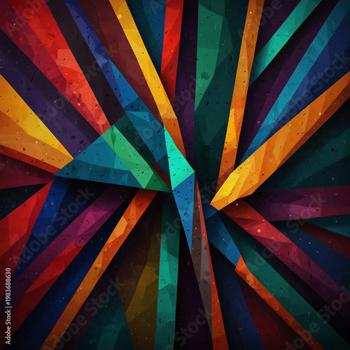 青とオレンジの背景模様　AI生成素材