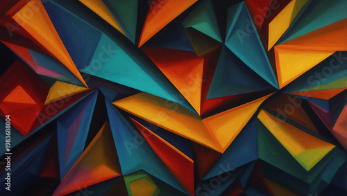 青とオレンジの背景模様　AI生成素材