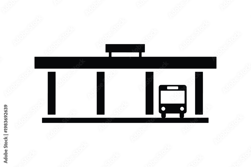Fototapeta premium Bus terminal icon for public transport