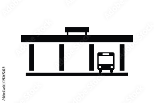Bus terminal icon for public transport