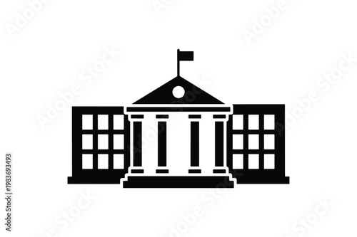 Embassy building icon for diplomatic affairs