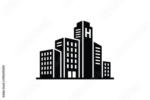Corporate headquarters icon for business concept