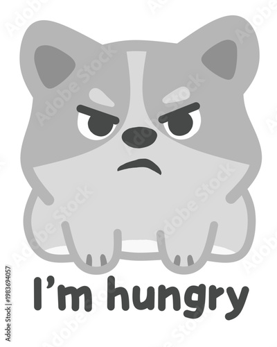 Cachorro hambriento caricatura.