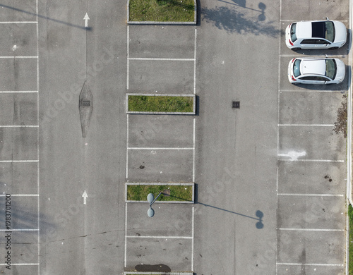 aerial view of street public parking