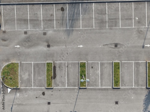 aerial view of street public parking