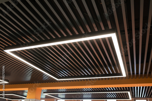 Fotografie Modern lighting design and ceiling architecture concept