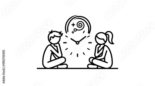 People Contemplating Time and Abstract Concepts