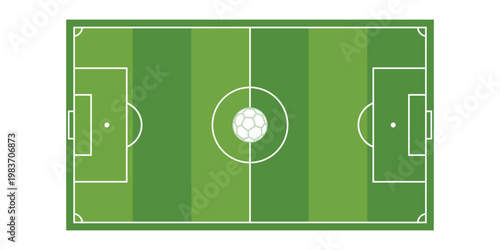 soccer field. Grass football soccer field with soccer ball vector illustration