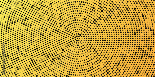 Shining gold disco party pattern background. Iridescent golden sequin mosaic texture. Sparkling yellow halftone wallpaper. Pop up comic glowing glitter backdrop. vector design template eps10