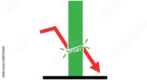 effort breaking through a green obstacle illustrating hard work overcoming challenges and reducing resistance