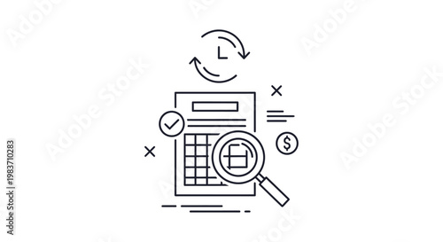 financial analysis illustration of budget management and data audit emphasizing process optimization for accounting systems and cost control.