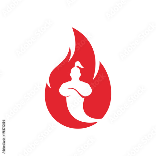 Fire genie logo design template.