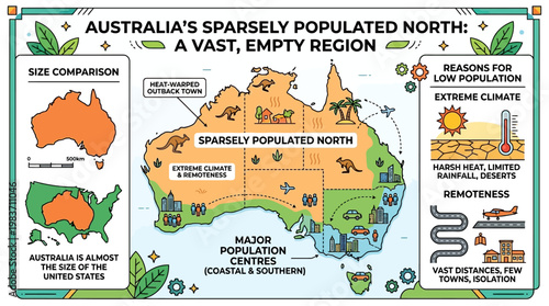 Australia's vast and sparsely populated northern region explained in detail