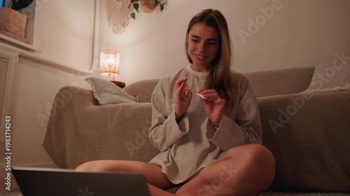 Young Woman Enjoys Relaxing Self-Care Evening At Home