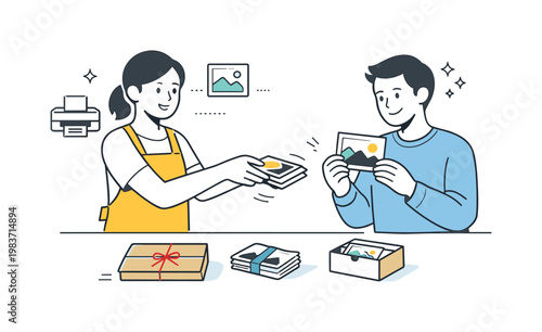 Framing cherished memories. A person carefully places a printed family portrait into a simple frame, creating a quiet homey scene with a sentimental mood.