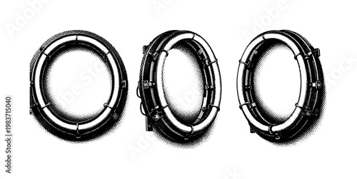 Corporate Social Responsibility. Line icon set of Corporate Social Responsibility: globe, leaf, factory, heart in hands, community group, recycling arrows,