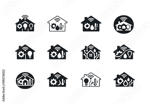 Coffee Brewing. Solid icon set of Coffee Brewing: pour over kettle, coffee filter, ground coffee scoop, French press, espresso portafilter, moka pot, coffee