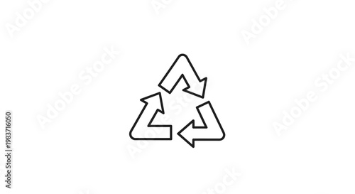Recycling symbol icon, illustrating the continuous cycle of reuse and environmental sustainability