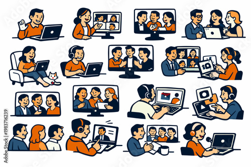 Antivirus Defense Stories flat vector digital illustration, doodle flat, thick outline, expressive characters, simple shapes, playful proportions, exaggerated