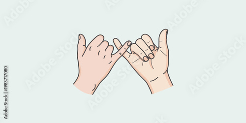 Pinky Promise Vector Trust Gesture Hand Icon Illustration
