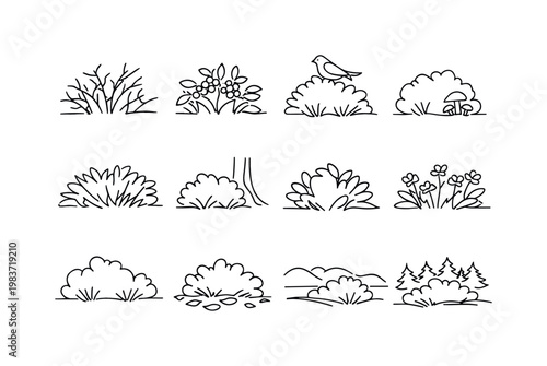 Landing page components expressed through a footer layout with navigation icons contact elements and subtle separators, reflecting completeness structure and