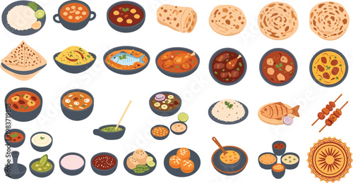 Traditional indian dishes and spices, a vibrant culinary collection for menus