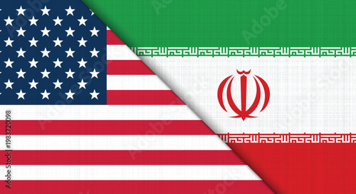 USA and Iran Flag Vector Illustration