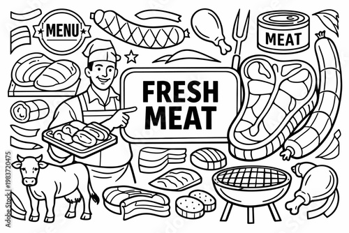 Public Utility Services. Solid black filled banner with an oversized house and giant utility meter spanning edge to edge, one engineer and one resident