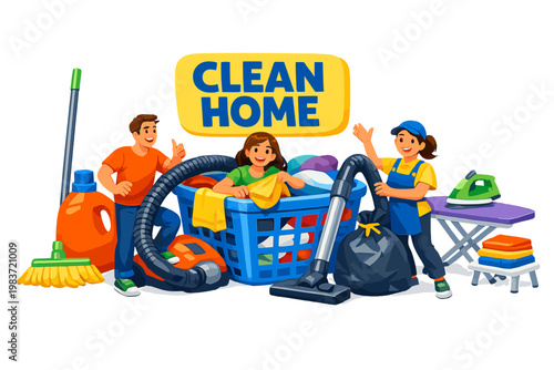 Warehouse Logistics Operations. Storage and delivery workflow scene with warehouse worker and forklift beside oversized pallet rack and shipping box stretching